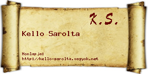 Kello Sarolta névjegykártya