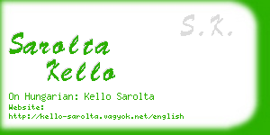 sarolta kello business card